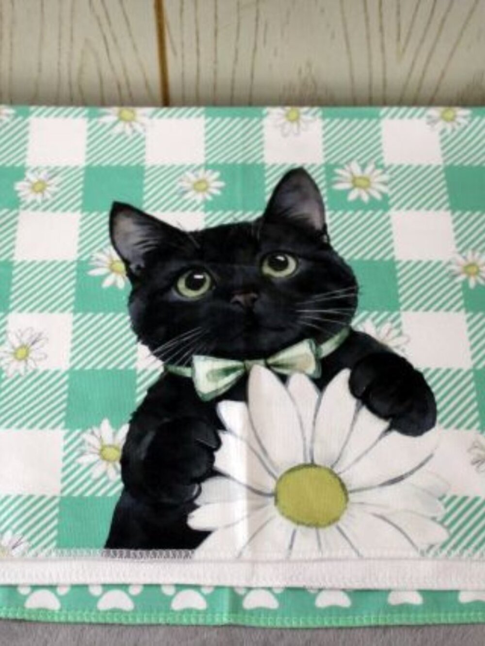 Miss Adola Black Cats & Sunflowers Microfiber Set Kitchen Towels - NWOT